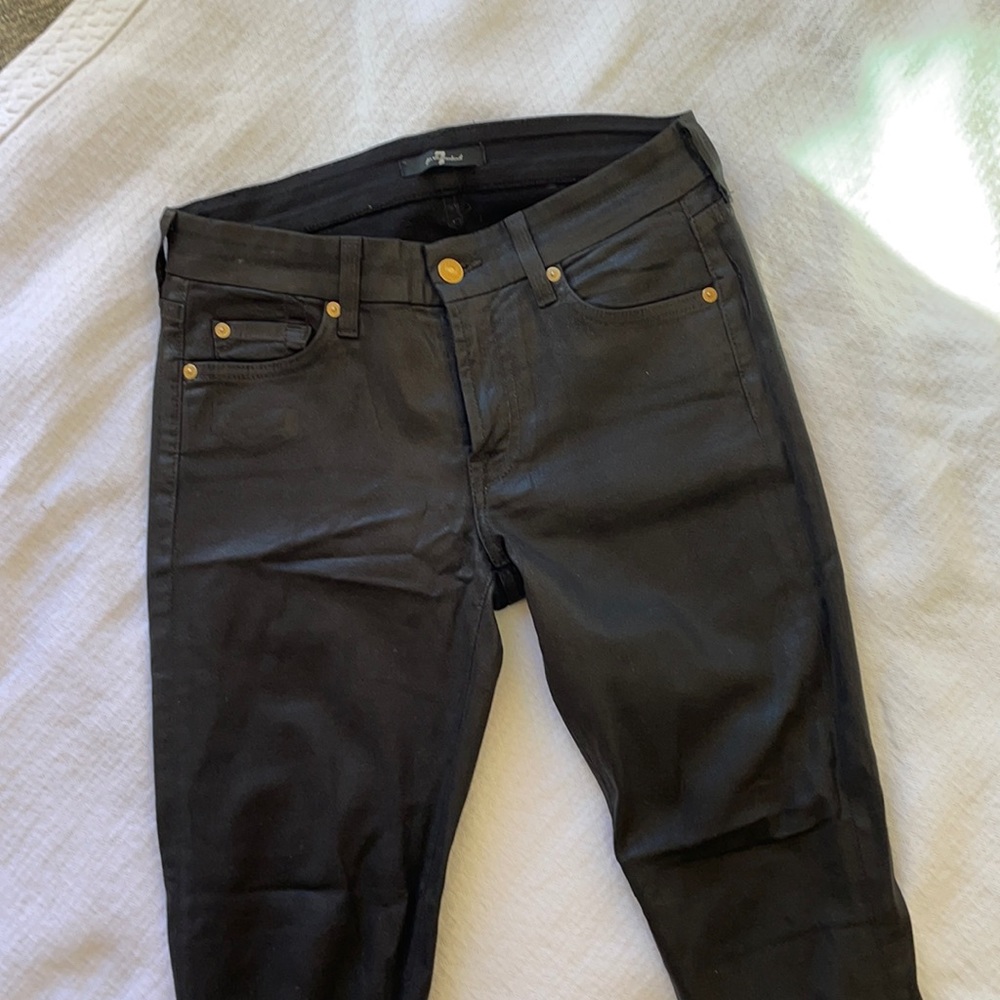 7 For All Mankind waxed jeans with zipper